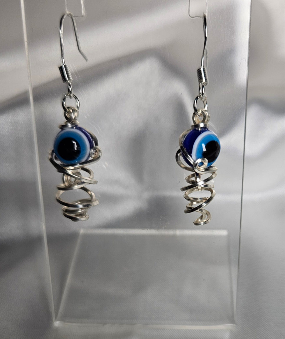 Evil eye swirl earrings