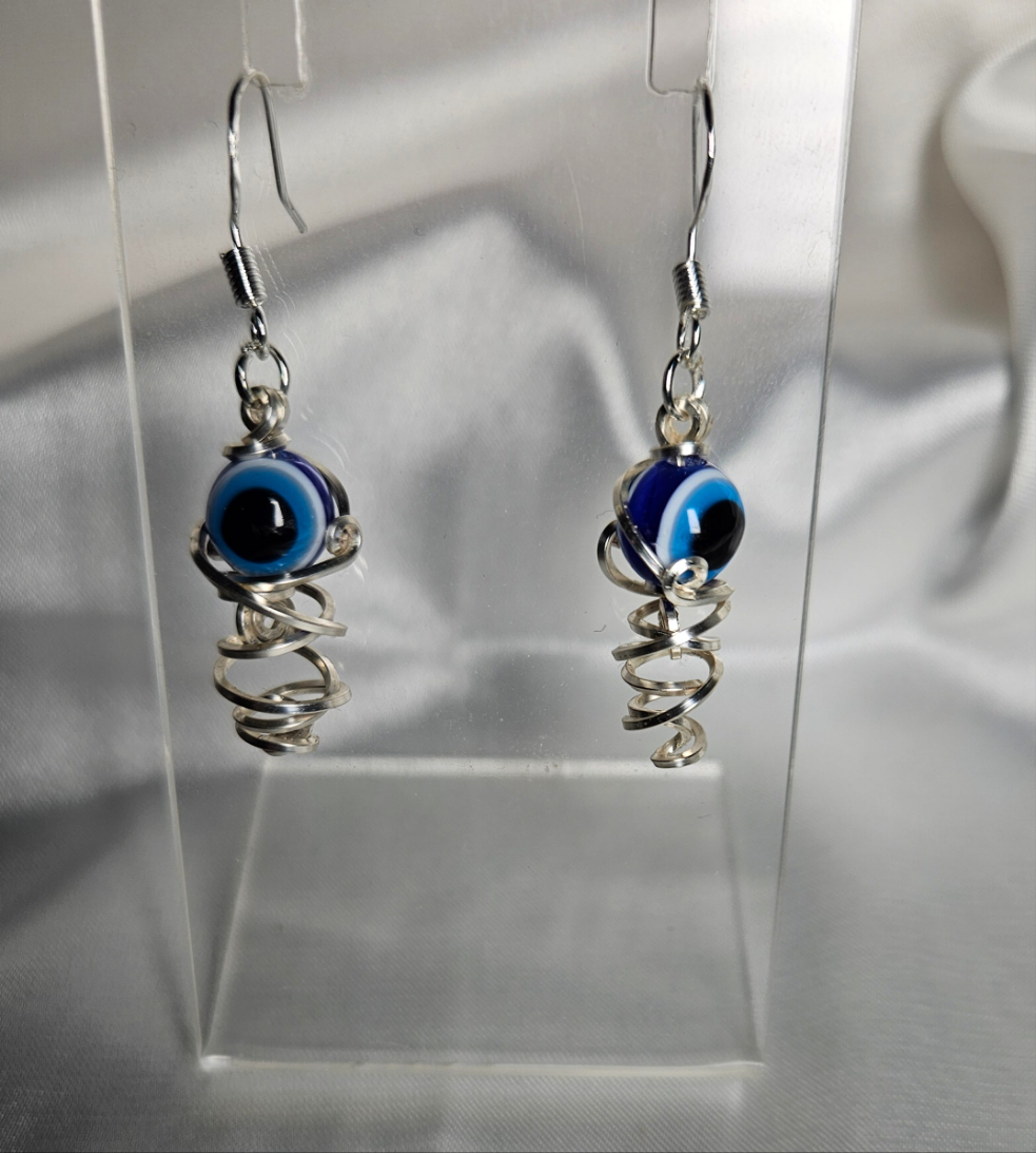 Evil eye swirl earrings