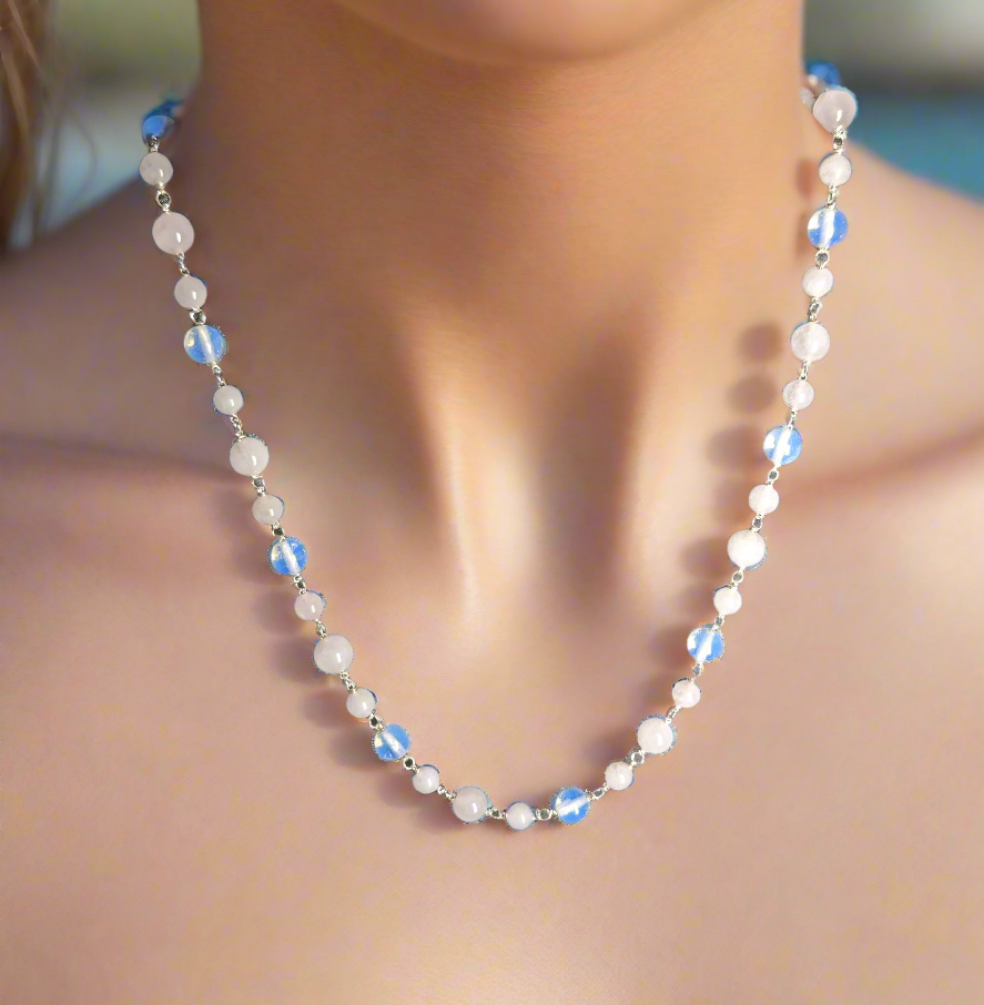 Rose quartz with moon Stone