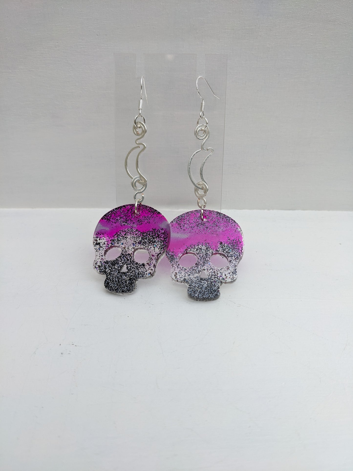Skull and moon earrings