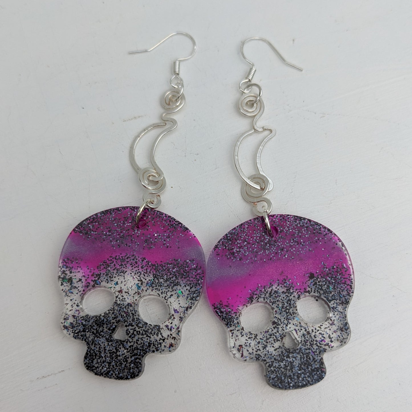 Skull and moon earrings