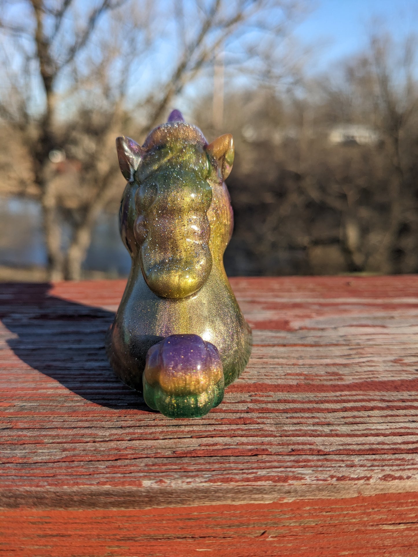 Rainbow Unicorn Handmade Epoxy Resin Art Whimsical Fantasy