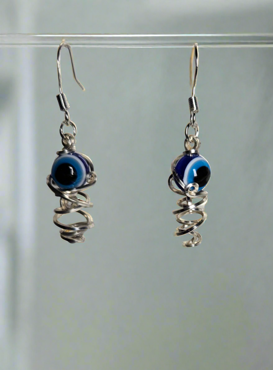 Evil eye swirl earrings