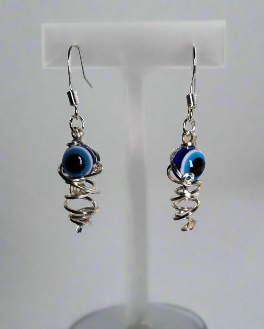 Evil eye swirl earrings