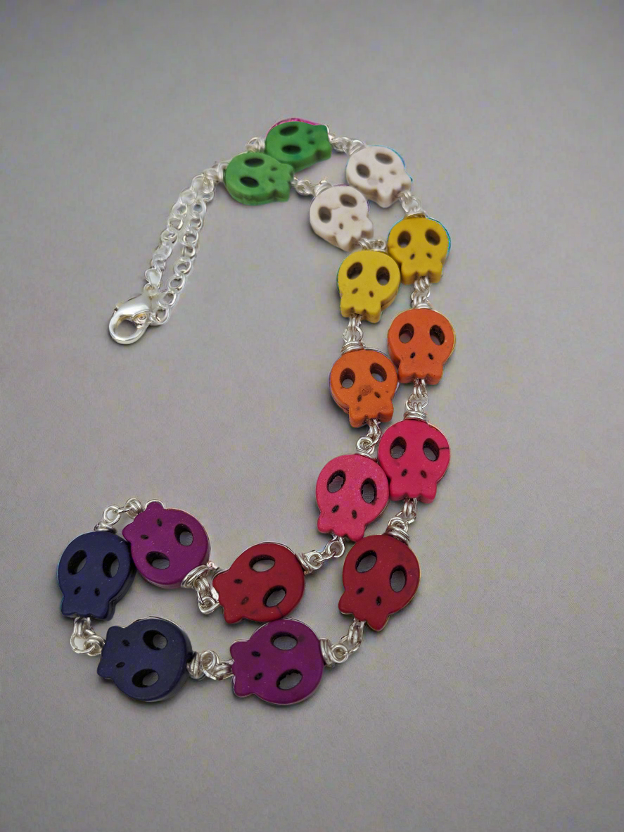 Rainbow sugar skulls