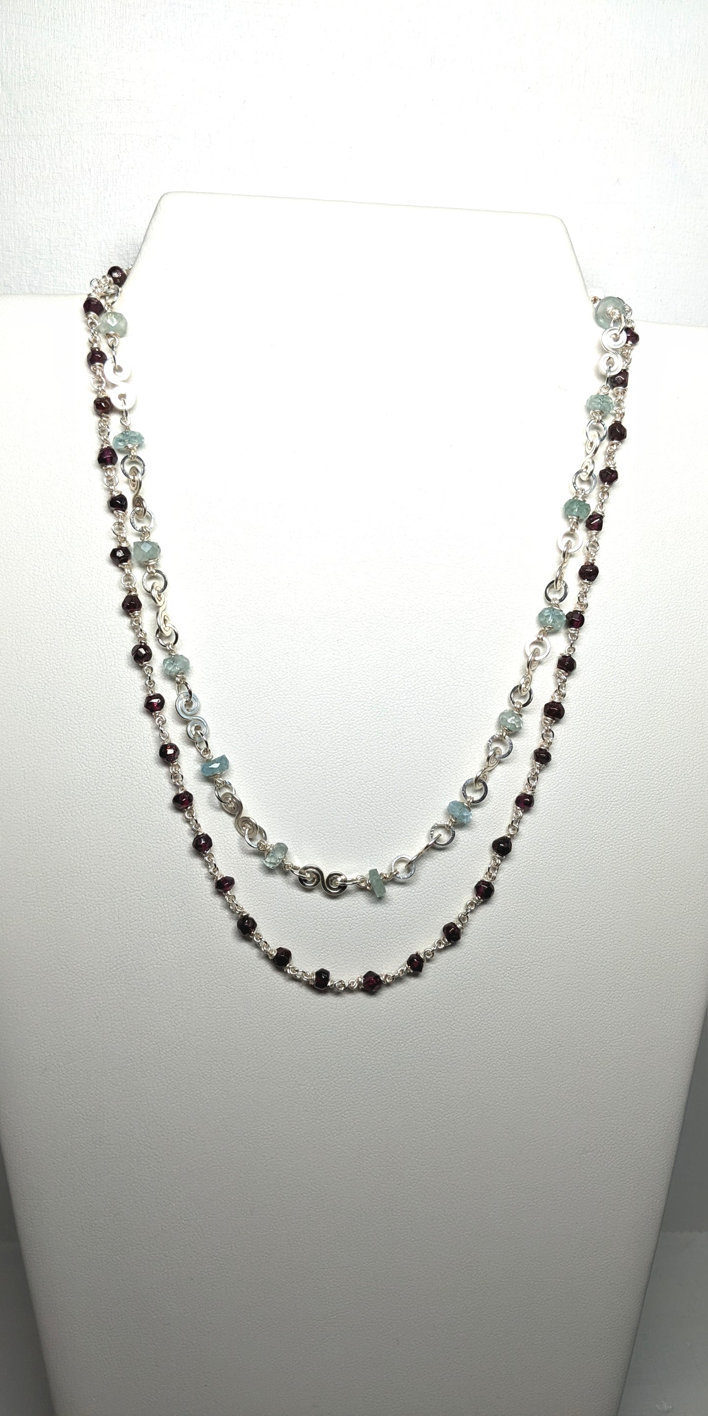 Aquamarine Garnet necklace