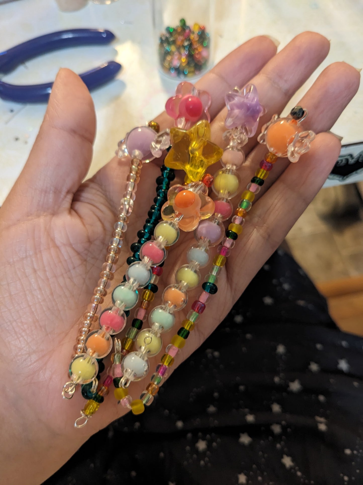 Tiny Beaded Flower Bouquet & Jar