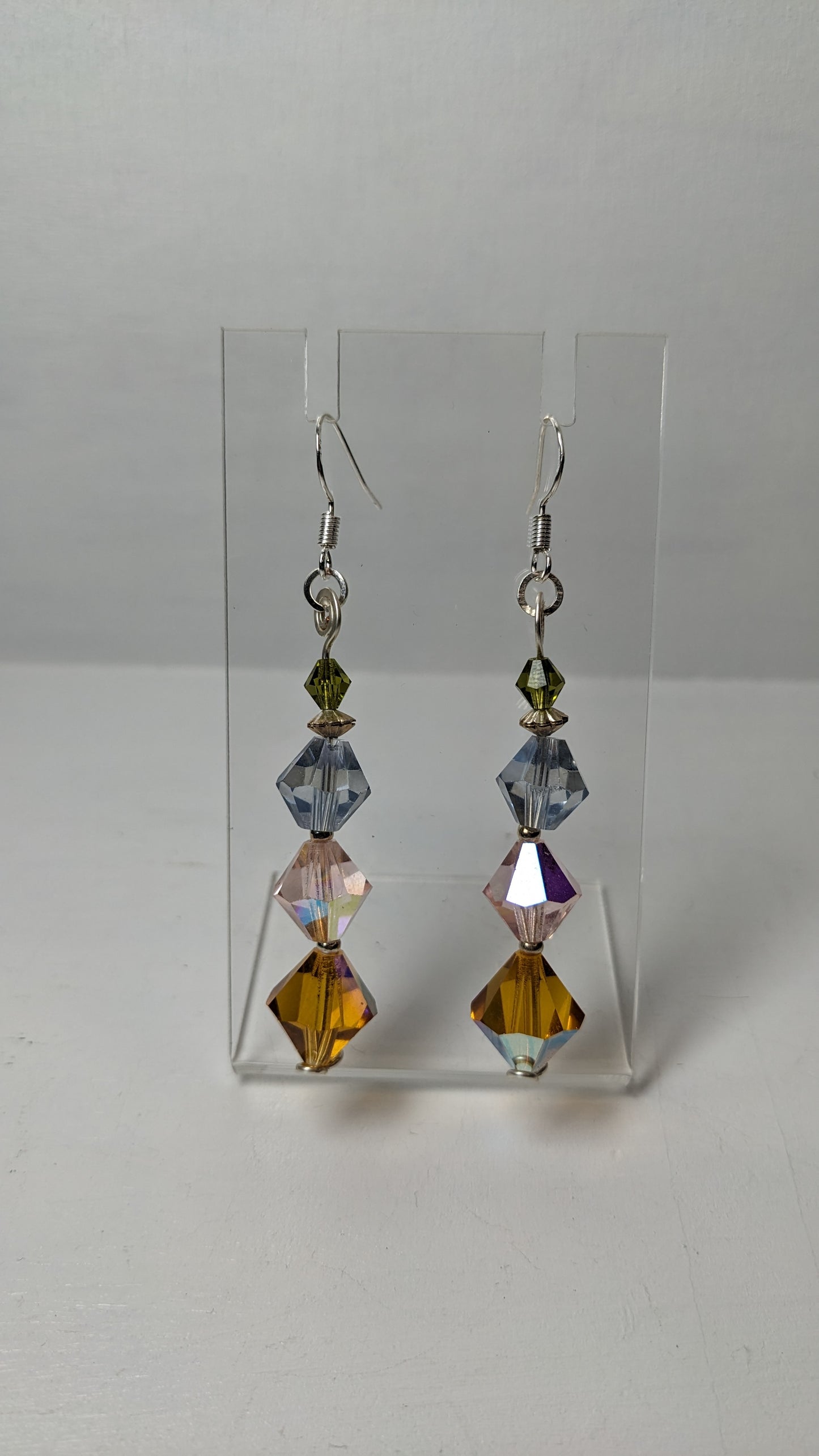 Glass bicone bead earrings
