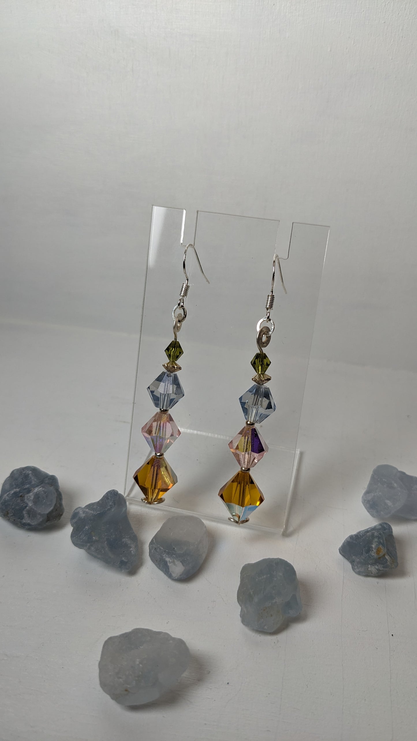 Glass bicone bead earrings