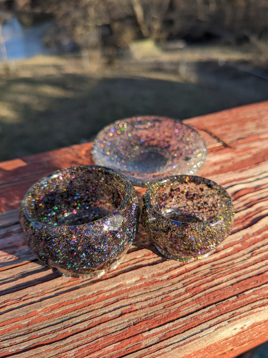 Tiny Bowls & Saucer Set Handmade Epoxy Resin